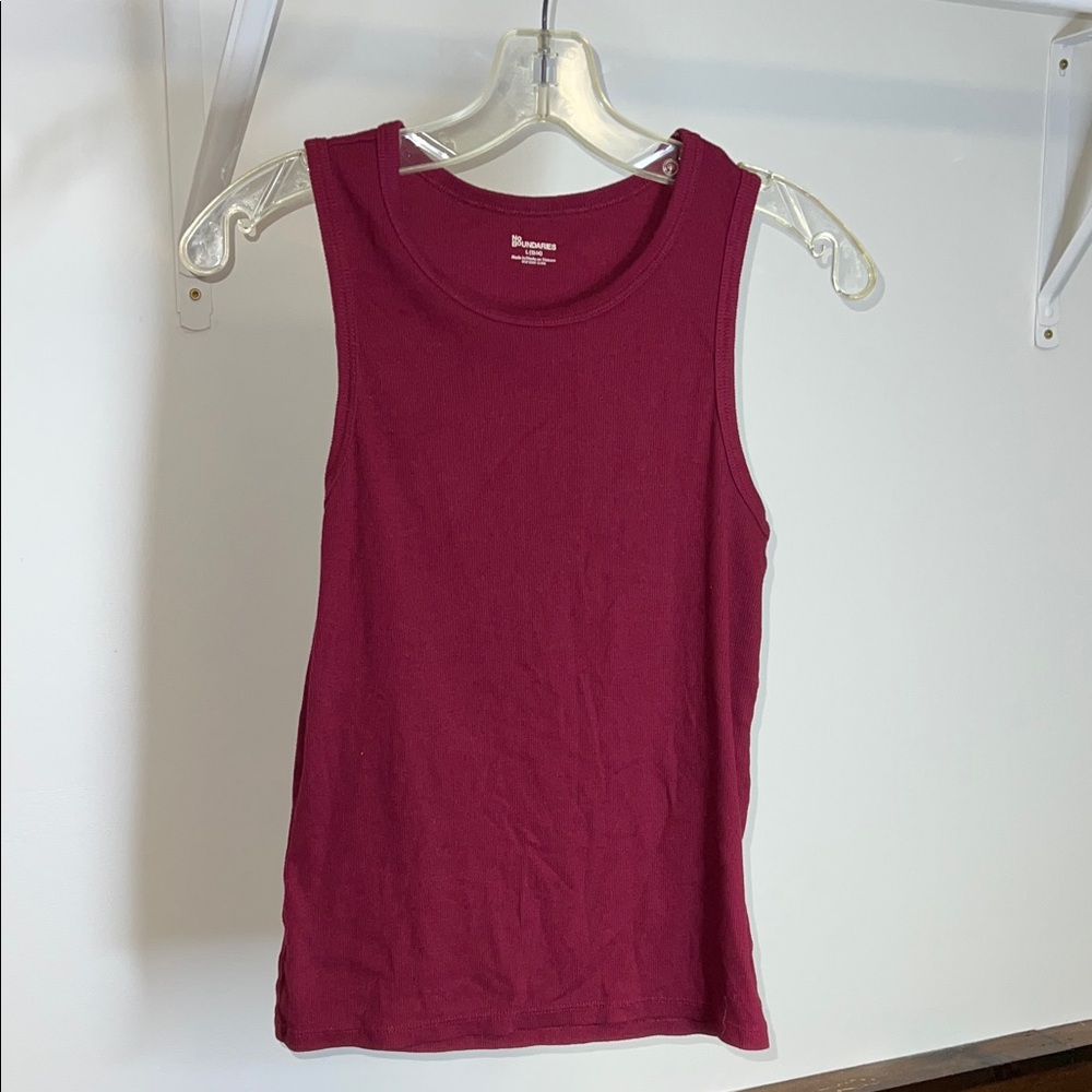 No Boundaries Maroon Tank Top- L